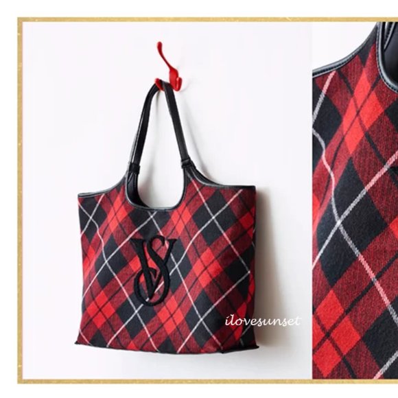 {Victoria's Secret} Plaid Tote - Perfect Christmas Gift - Picture 1 of 4